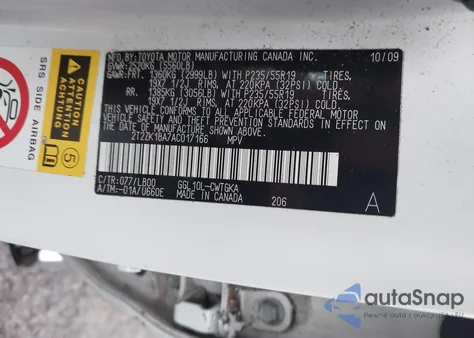 2010 Lexus Rx 350 from USA, damaged, VIN 2T2ZK1BA7AC017166